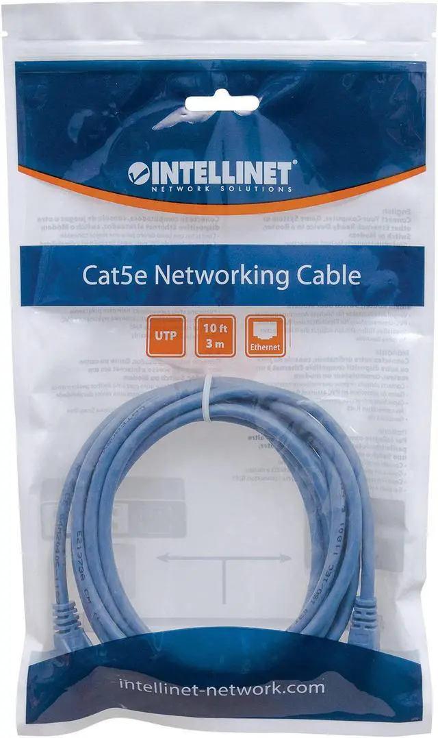 Alt view image 16 of 20 - Intellinet Network Cable, Cat5e, UTP, RJ45 Male / RJ45 Male, 3.0 m (10 ft.), Blue