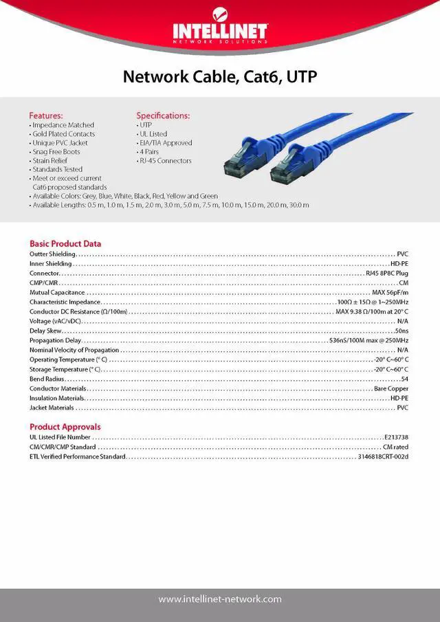 Alt view image 7 of 8 - 1.5' CAT6 UTP Patch Cbl Black
