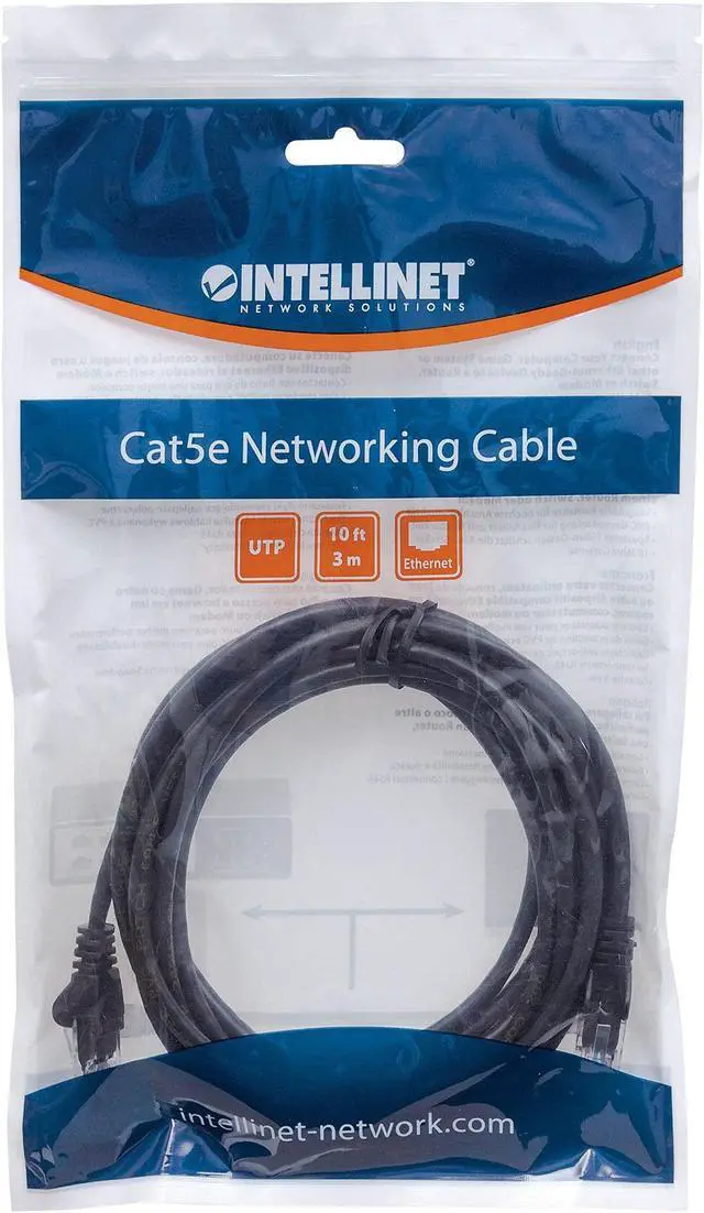Alt view image 10 of 10 - Intellinet 342049 Intellinet Patch Cable, Cat6, UTP, 3', Black - PVC cable jacket for flexibility and durability with snag-free boots to protect the RJ45 connectors