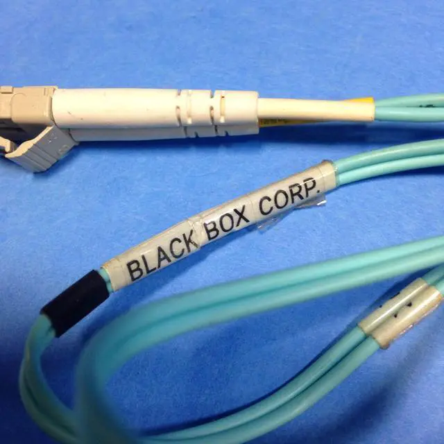 Alt view image 4 of 11 - OM3 50/125 MULTIMODE FIBER OPTIC PATCH CABLE - OFNR PVC, LC TO LC, AQUA, 1-M (3.