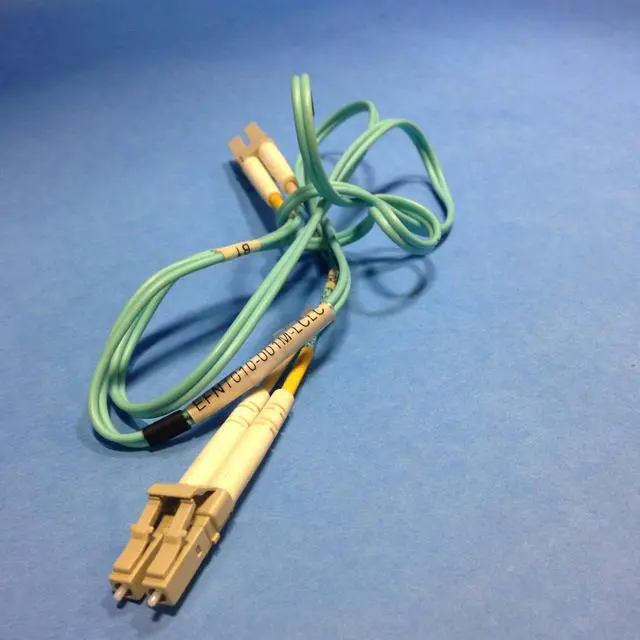 Alt view image 6 of 11 - OM3 50/125 MULTIMODE FIBER OPTIC PATCH CABLE - OFNR PVC, LC TO LC, AQUA, 1-M (3.