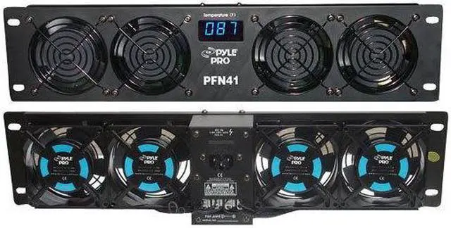 Alt view image 13 of 13 - PylePro PFN41 19 in. Rack Mount Cooling Fan System with Temperature Display