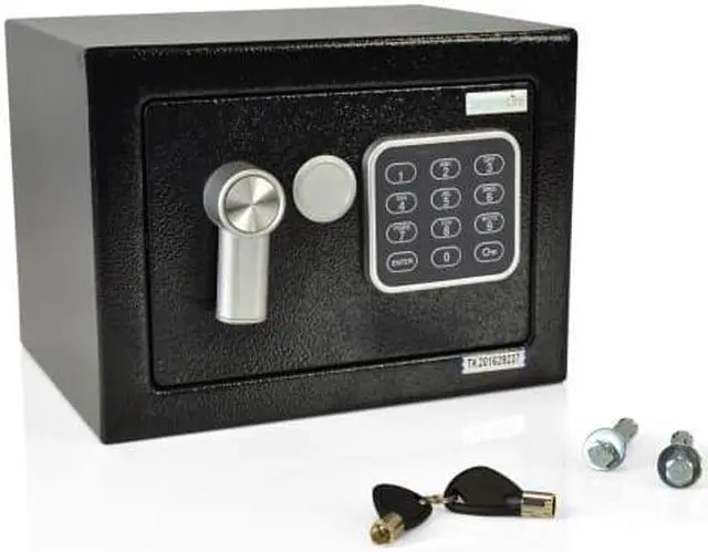 Alt view image 11 of 11 - Compact Electronic Safe Box with Mechanical Override, Includes Keys