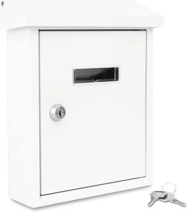 Alt view image 12 of 12 - SereneLife SLMAB01 Indoor & Outdoor Wall Mount Locking Mailbox, Galvanized Steel