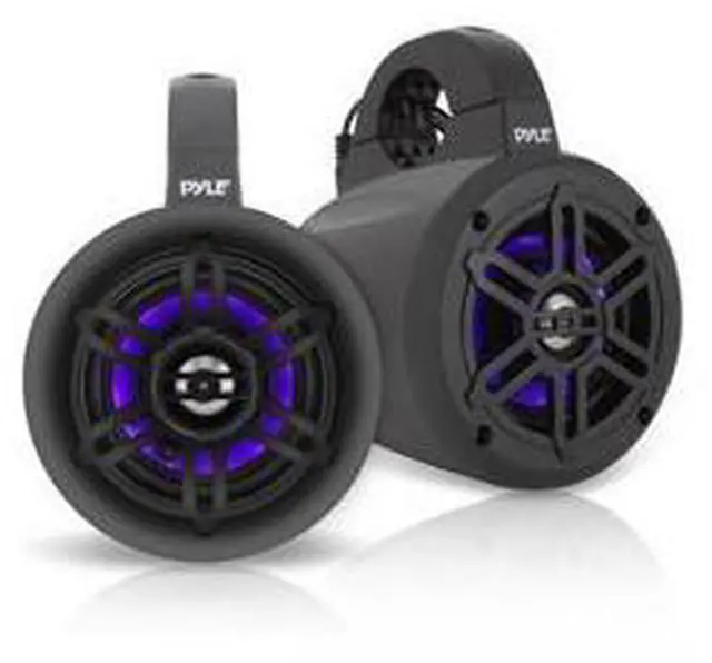 Alt view image 15 of 17 - Pyle 4 Inch 300 Watt Waterproof Marine Tower Speaker System w/ LED Lights, Pair