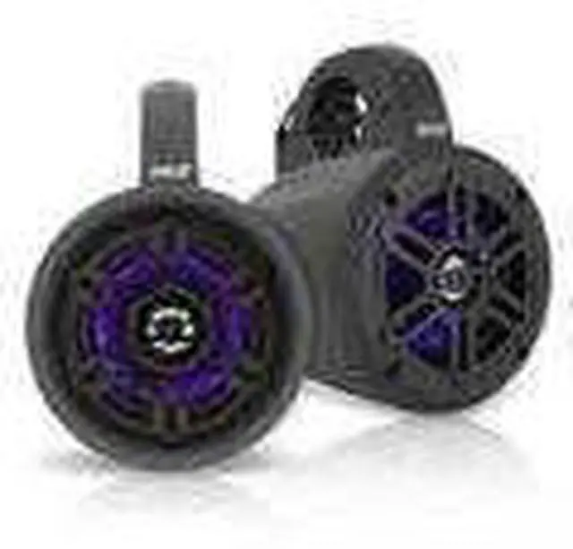 Alt view image 16 of 17 - Pyle 4 Inch 300 Watt Waterproof Marine Tower Speaker System w/ LED Lights, Pair