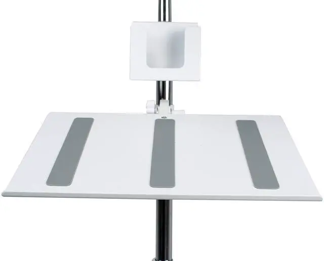 Alt view image 17 of 20 - CTA Digital PAD-HFSVU Gooseneck Floor Stand with VESA Plate and Storage Basket