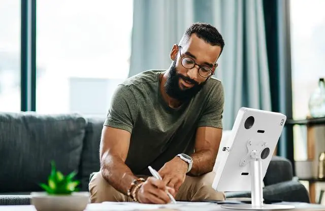 Alt view image 13 of 17 - CTA Digital Hyperflex Security Kiosk Stand for Tablets WHITE PADHSKSW