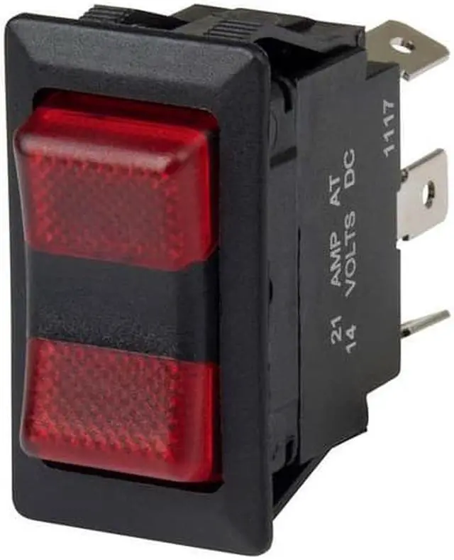 Alt view image 7 of 8 - BEP SPDT Rocker Switch - 2-LEDs - 12V/24V - ON/OFF/ON