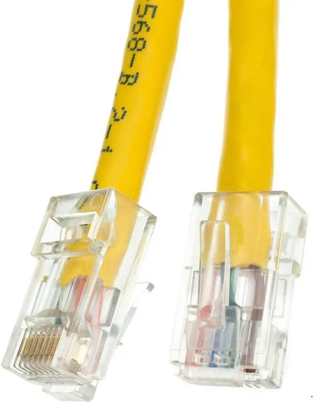 Alt view image 2 of 4 - CableWholesal  Cat6 Ethernet Patch Cable Bootless 10 foot - Yellow