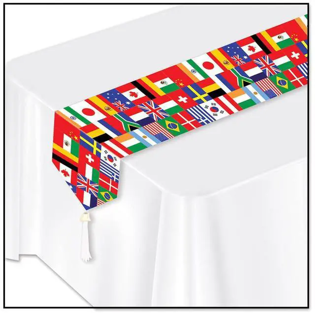 Alt view image 6 of 8 - Printed International Flag Table Runner Party Accessory (1 count) (1/Pkg)