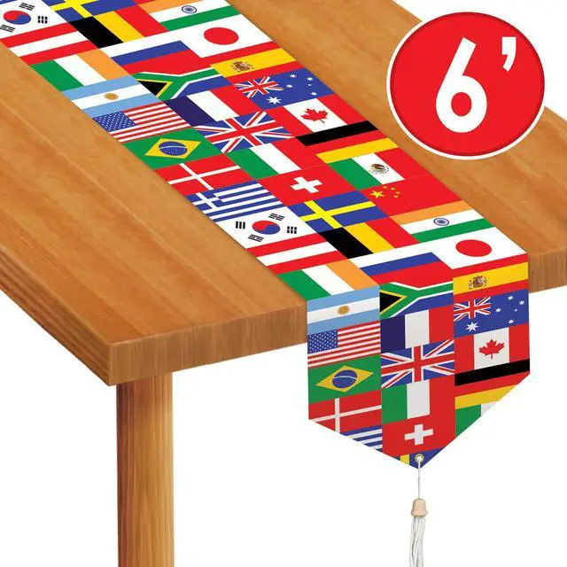 Alt view image 7 of 8 - Printed International Flag Table Runner Party Accessory (1 count) (1/Pkg)