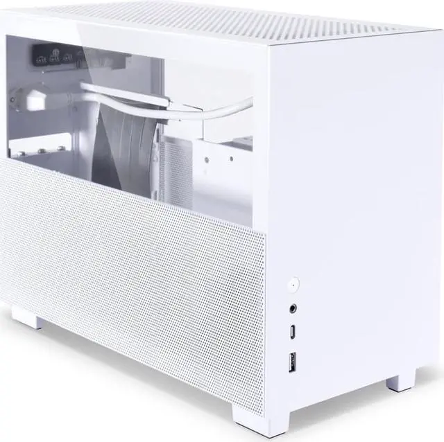 Alt view image 11 of 13 - LIAN LI Q58 White Color  SPCC / Aluminum / Tempered Glass  Mini Tower Computer Case , PCI4.0 Riser Card Cable Included ---Q58W4