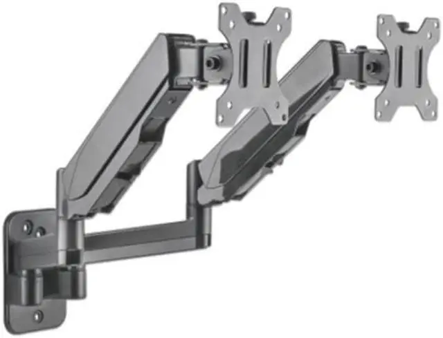Alt view image 12 of 20 - Manhattan Universal Gas Spring Dual Monitor Wall Mount 461627