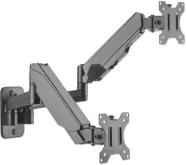 Alt view image 13 of 20 - Manhattan Universal Gas Spring Dual Monitor Wall Mount 461627