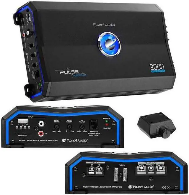 Alt view image 13 of 14 - Planet Audio PL2000.1M Monoblock 2000 Watts MAX Power Car Amplifier w/ Remote