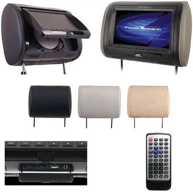 Alt view image 10 of 10 - Power Acoustik Hdvd-71Cc 7In Univ Hdrst Mon W/Dvd