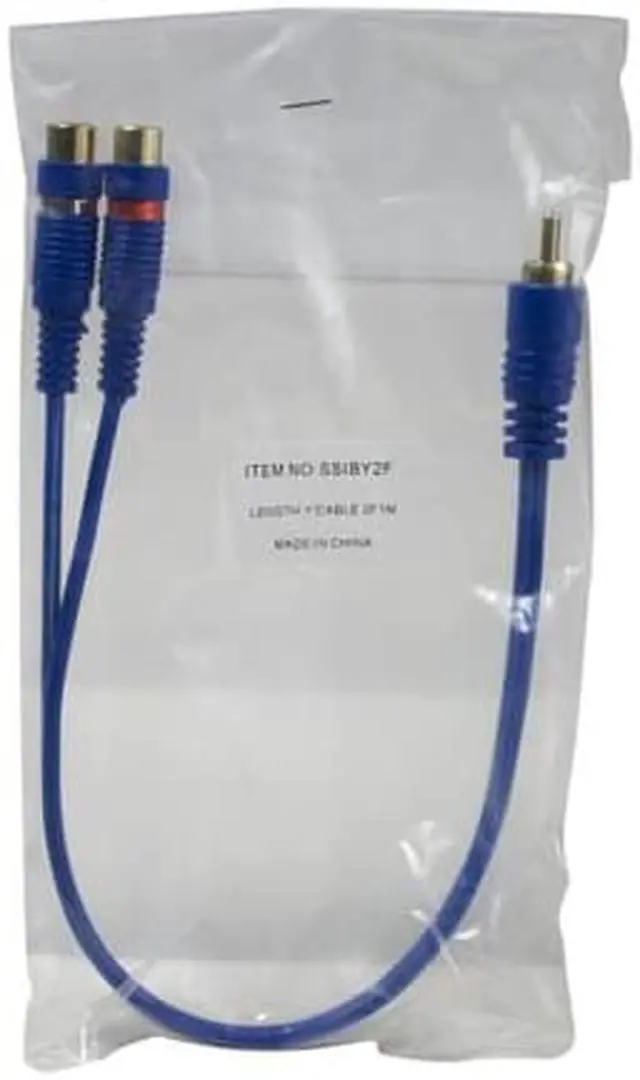 Alt view image 5 of 5 - Stinger Rca Y 2f-1m Blue Interconnect