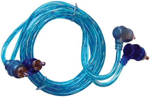 Alt view image 4 of 4 - XSCORPION STP3 RCA CABLE 3' RIGHT ANGLE BLUE/PLATINUM TWISTED