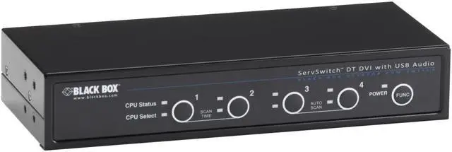 Main image of Dvi-D Single-Head Desktop Kvm Switch - Bidirectional Usb, Audio, 4-Port, Gsa, Ta