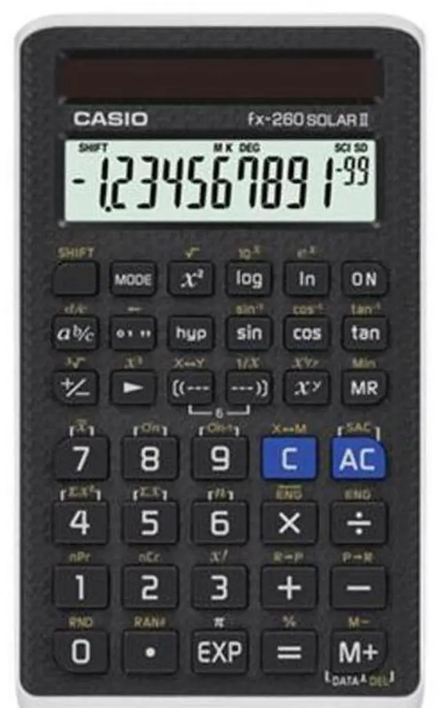 Alt view image 6 of 8 - Casio Scientific Calculator 10-2 Digit 63/100"Wx2-9/10"Lx5"H BK FX260SOLARII