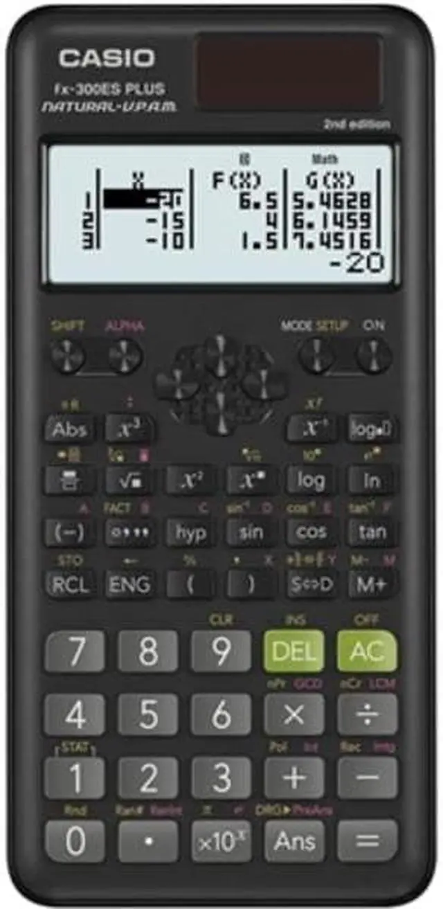 Alt view image 16 of 16 - FX-300ES Plus 2nd Edition Scientific Calculator, 16-Digit LCD, Black FX300ESPLS2