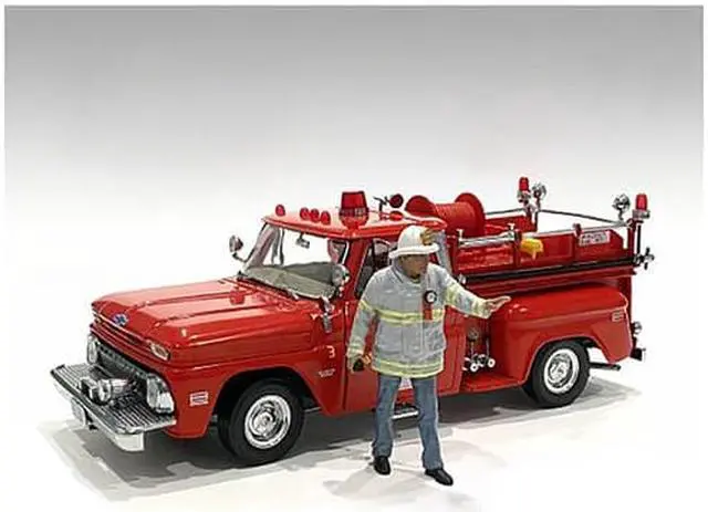 Alt view image 2 of 12 - "Firefighters" 6 Piece Figure Set (4 Males 1 Dog 1 Accessory) For 1/24 Scale Models By American Diorama