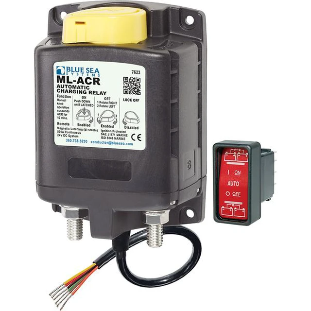 Alt view image 5 of 10 - BLUE SEA 7623 ML SERIES HEAVY DUTY CHARGING RELAY W/ MAN CTL