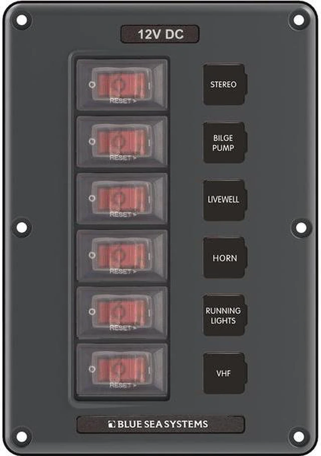 Alt view image 8 of 13 - Breaker/Switch Panel, 6 Pos., Gray