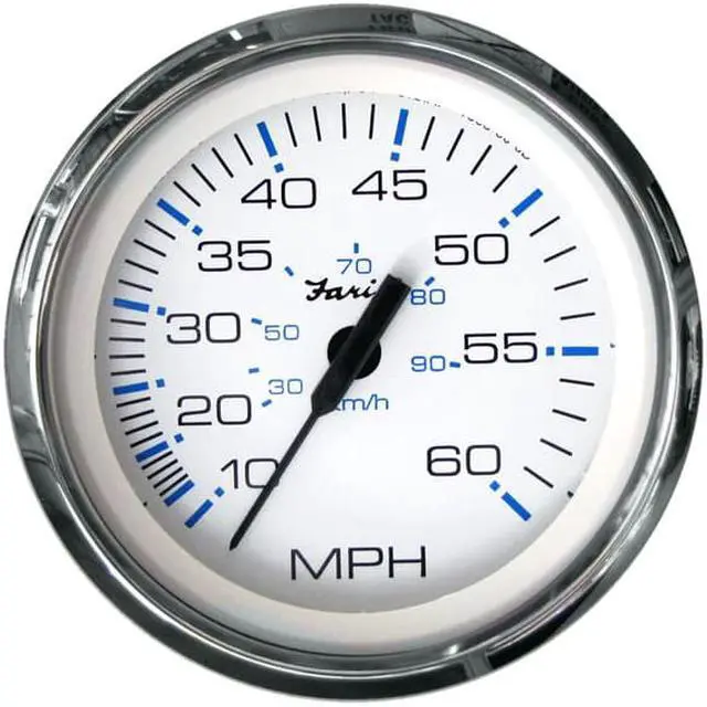 Alt view image 6 of 7 - Faria Chesapeake White SS 4" Speedometer - 60MPH (Mechanical)