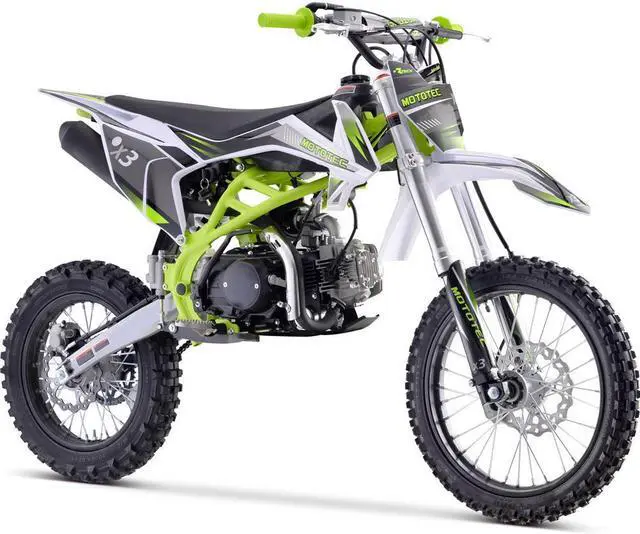 Alt view image 2 of 13 - MotoTec X3 125cc 4-Stroke Gas Dirt Bike Green