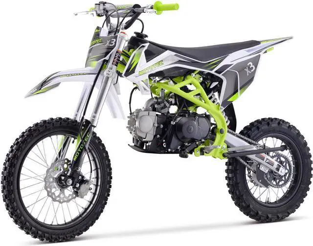 Alt view image 3 of 13 - MotoTec X3 125cc 4-Stroke Gas Dirt Bike Green