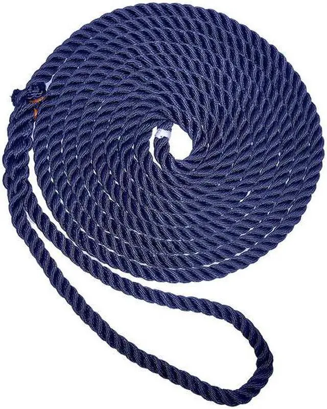 Alt view image 5 of 8 - New England Ropes 5/8" X 15' Premium Nylon 3 Strand Dock Line - Navy Blue