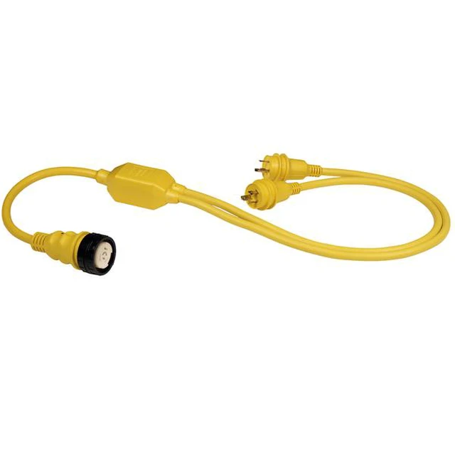 Alt view image 9 of 9 - Marinco RY504-2-30 Adapter, Reverse Y 50a 125/250v To 2-30a