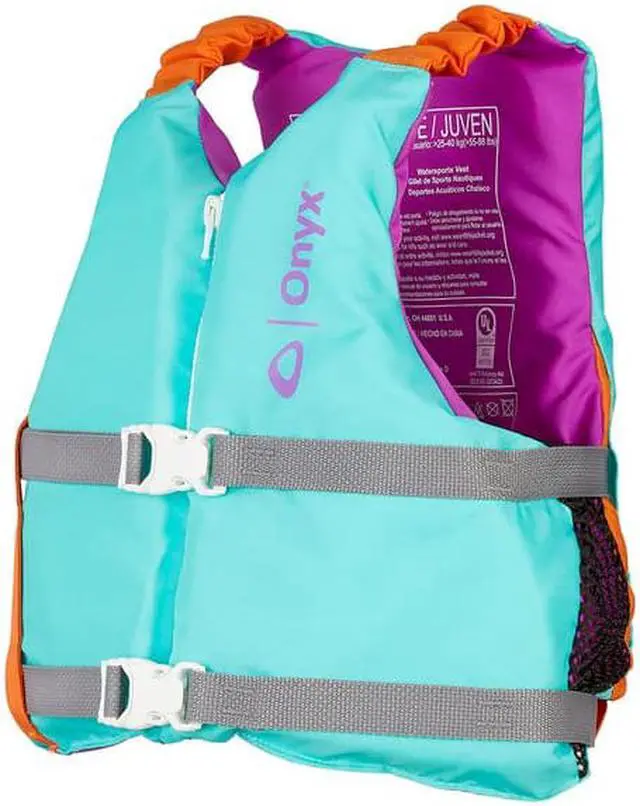 Alt view image 5 of 8 - ONYX YOUTH UNIVERSAL PADDLE VEST AQUA