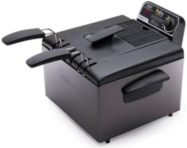 Alt view image 9 of 10 - PRESTO Dual Basket Deep Fryer, Black Stainless Steel (05489)