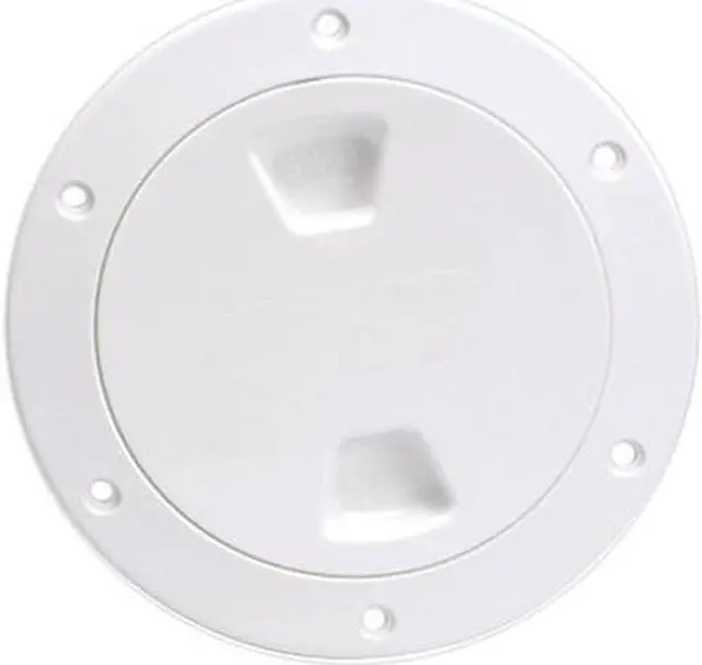 Alt view image 6 of 7 - Beckson 4" Smooth Center Screw-Out Deck Plate - White