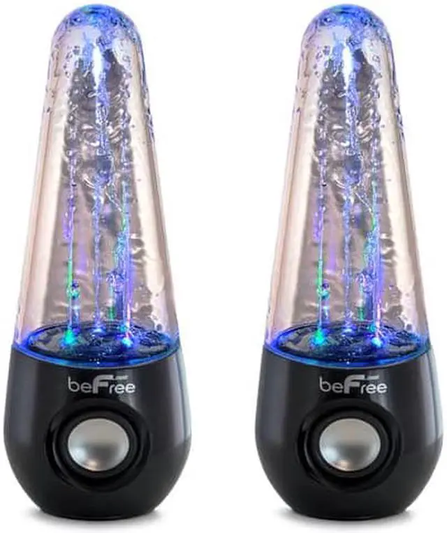 Alt view image 10 of 10 - beFree Sound Bluetooth LED Dancing Water Multimedia Speakers - Black