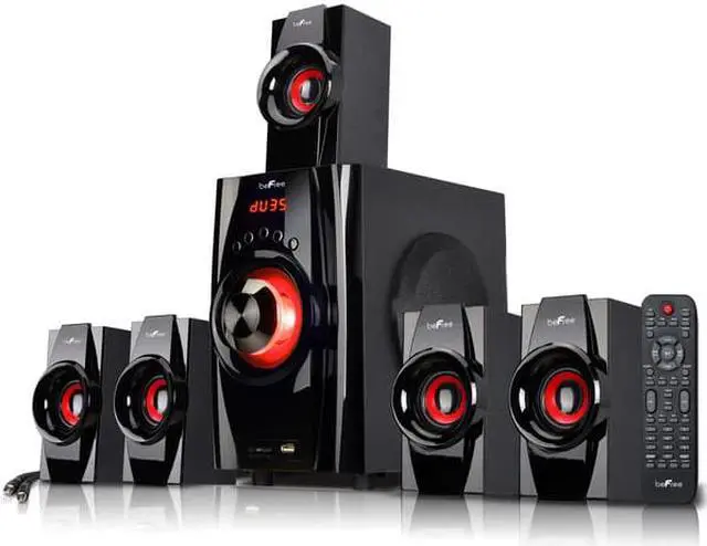 Alt view image 16 of 16 - Befree Sound BFS-410 5.1 Channel Surround Sound Bluetooth Speaker System, Red