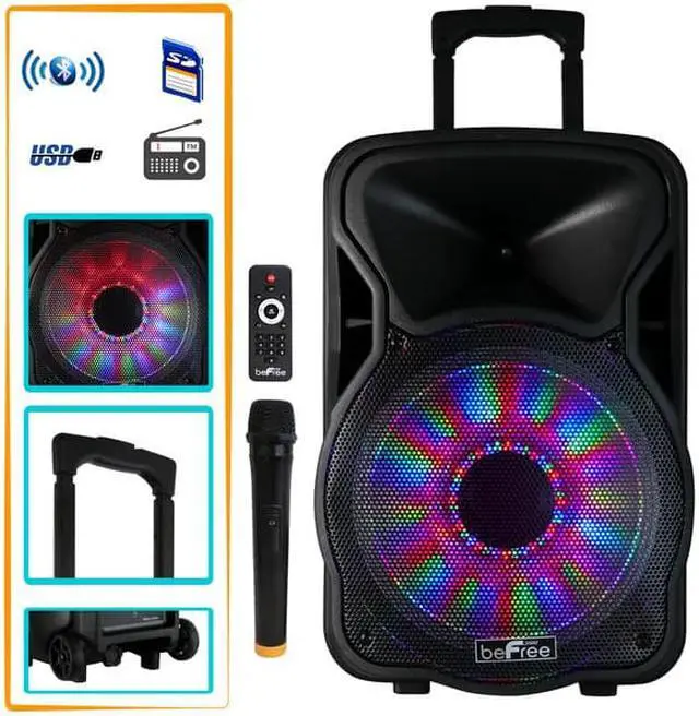 Alt view image 13 of 14 - Befree Sound BFS-4400 12 in Bluetooth Rechargeable Party Speaker with Illuminatiing Light