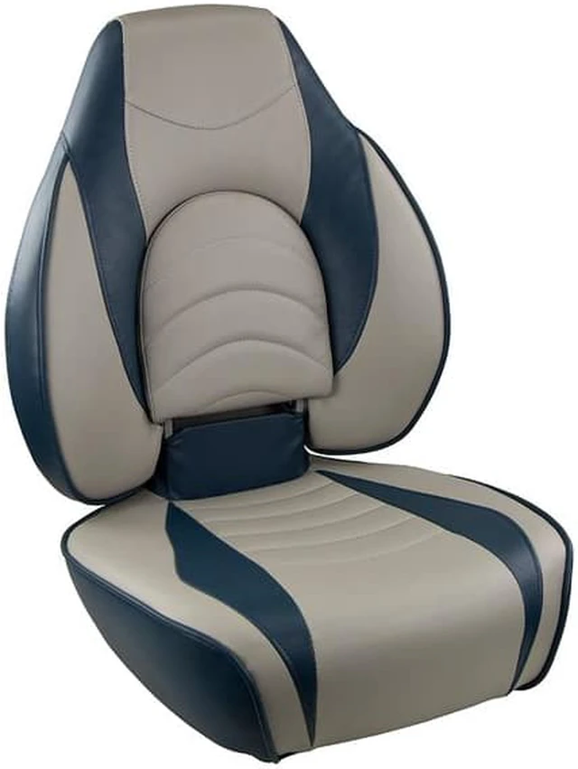 Alt view image 7 of 14 - Springfield Marine 1780238 Deluxe Fish Pro High Back Seat - Blue/Grey
