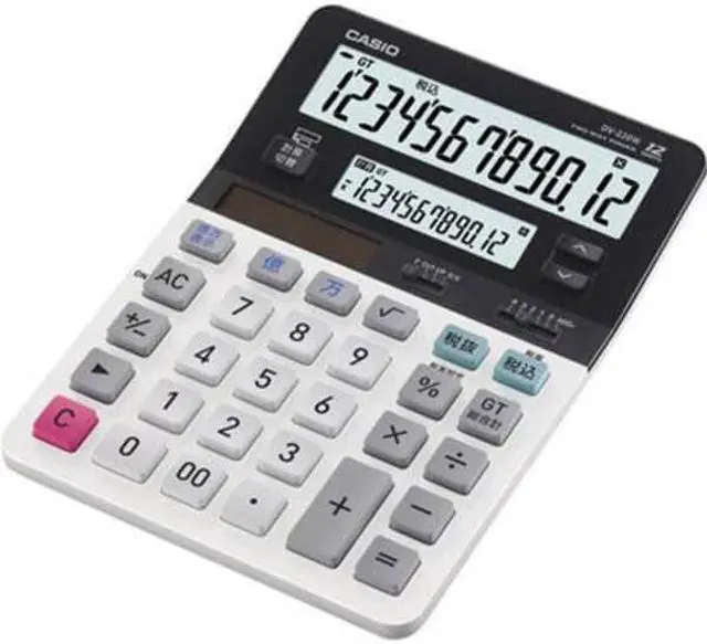Alt view image 10 of 10 - CASIO DV-220 D-220 Dual Display Calculator, Battery/Solar Powered - 1.4" x 5.3" x 7.4" - White - 1 Each