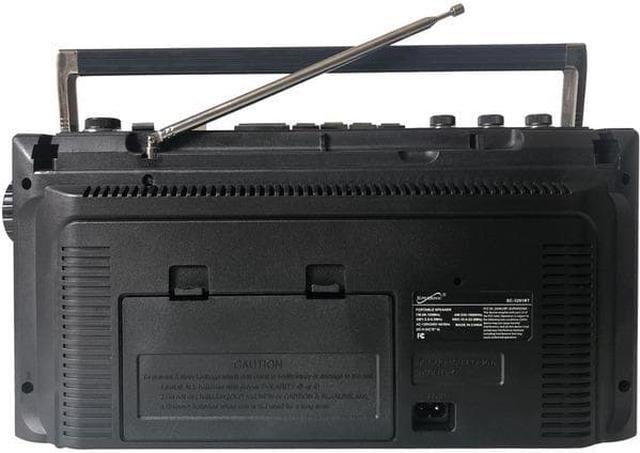 Alt view image 14 of 14 - Supersonic SC-3201BT-BK 4 Band Radio & Cassette Player + Cassette To Mp3 Converter & Bluetooth (Black)