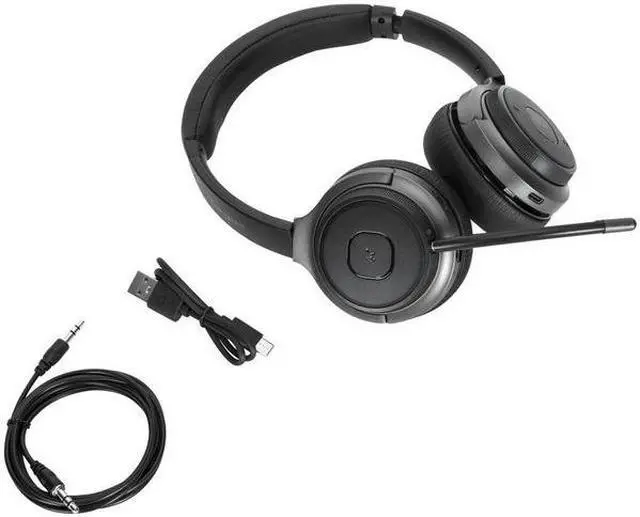 Alt view image 8 of 9 - Targus AEH104TT Wireless Bluetooth 5.0 or Wired 3.5mm AUX Connector Circumaural Wireless Bluetooth Stereo Headset