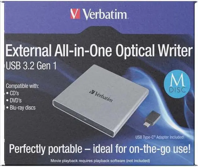 Alt view image 16 of 20 - External USB 3.2 All-in-One Optical Writer 6X Blu-ray/24X CD/8X DVD Write Speed 7109443890