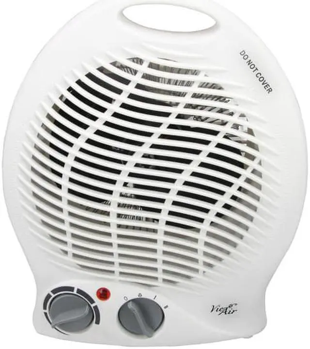 Alt view image 8 of 10 - vie air 1500w portable 2settings white home fan heater with adjustable thermostat