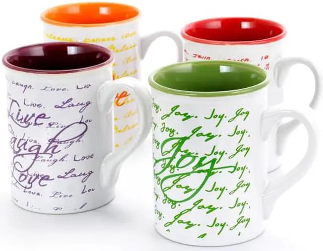 Alt view image 8 of 8 - Gibson Inspirational Words 16 oz Mug 4 Assorted Designs Decorated