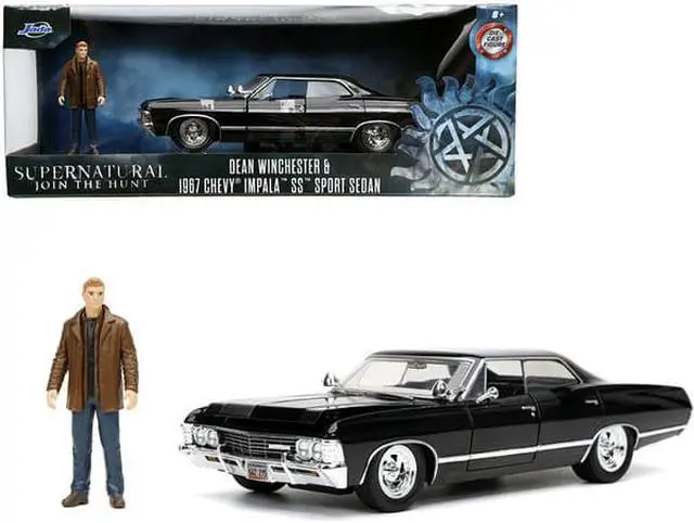 Alt view image 2 of 9 - 1967 Chevrolet Impala SS Sport Sedan Black and Dean Winchester Diecast Figurine "Supernatural" (2005-2020) TV Series "Hollywood Rides" Series 1/24 Diecast Model Car by Jada