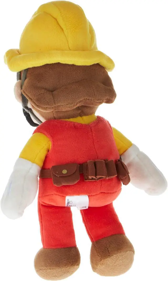 Alt view image 3 of 3 - Little Buddy Super Mario Builder Mario 10 Inch Plush Figure