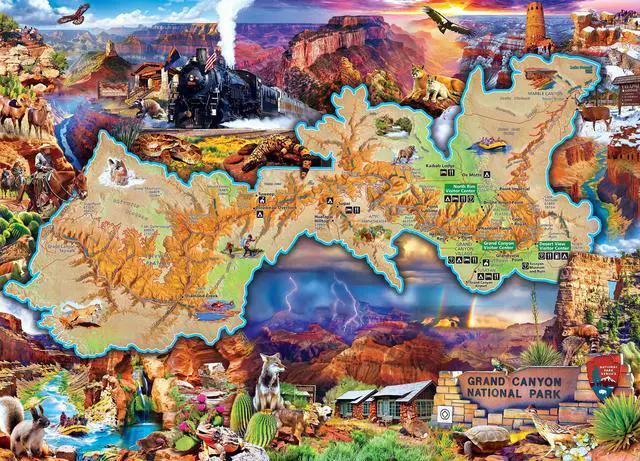 Alt view image 12 of 12 - 1000 piece jigsaw puzzle for adult, family, or kids - grand canyon by masterpieces - 19.25" x 26.75" - family owned american puzzle company
